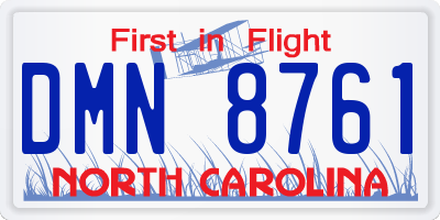 NC license plate DMN8761