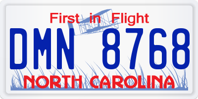 NC license plate DMN8768