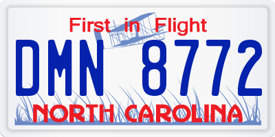 NC license plate DMN8772