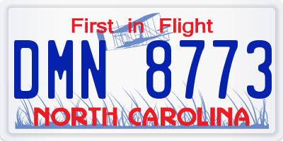 NC license plate DMN8773