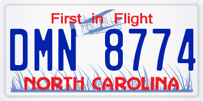 NC license plate DMN8774