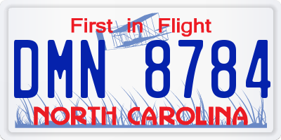 NC license plate DMN8784