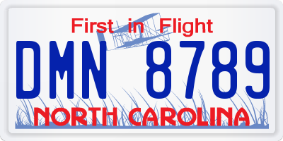 NC license plate DMN8789