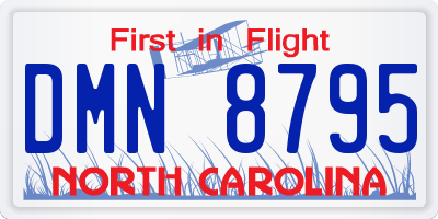 NC license plate DMN8795