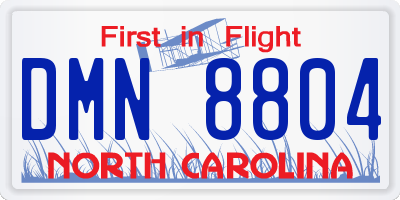 NC license plate DMN8804