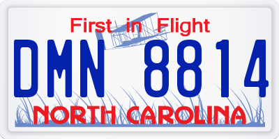 NC license plate DMN8814