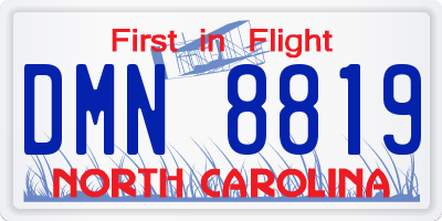 NC license plate DMN8819