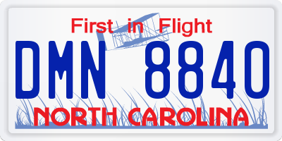 NC license plate DMN8840