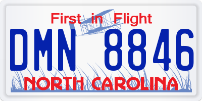 NC license plate DMN8846