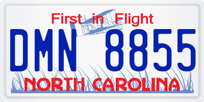 NC license plate DMN8855