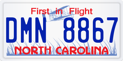 NC license plate DMN8867