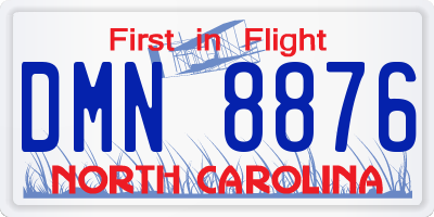 NC license plate DMN8876