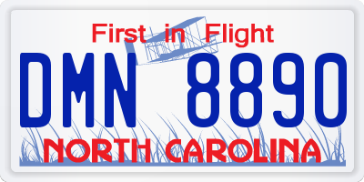 NC license plate DMN8890