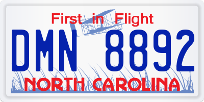 NC license plate DMN8892