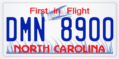 NC license plate DMN8900