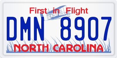 NC license plate DMN8907