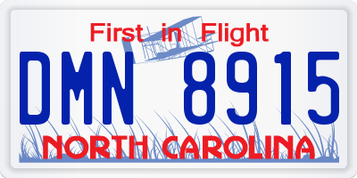 NC license plate DMN8915
