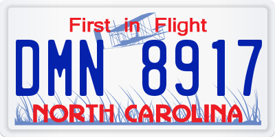 NC license plate DMN8917