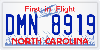 NC license plate DMN8919