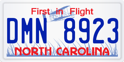 NC license plate DMN8923