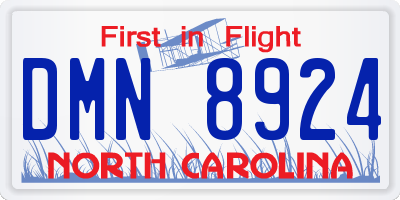 NC license plate DMN8924