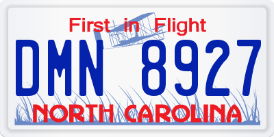 NC license plate DMN8927