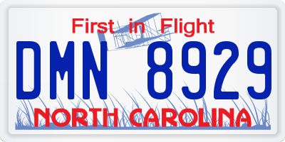 NC license plate DMN8929