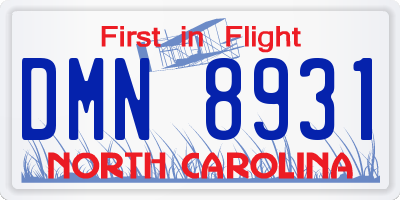 NC license plate DMN8931