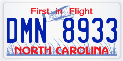 NC license plate DMN8933