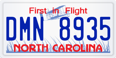NC license plate DMN8935