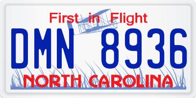 NC license plate DMN8936
