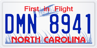NC license plate DMN8941
