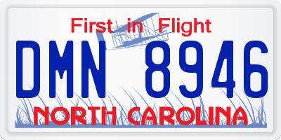 NC license plate DMN8946
