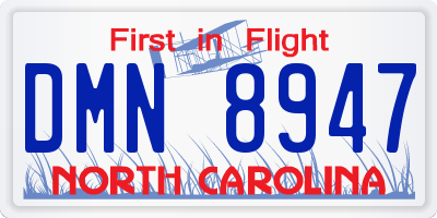 NC license plate DMN8947