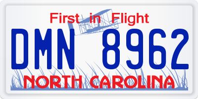 NC license plate DMN8962