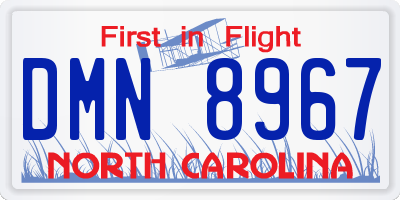 NC license plate DMN8967