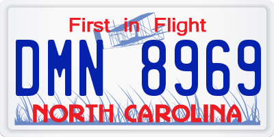 NC license plate DMN8969