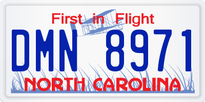 NC license plate DMN8971