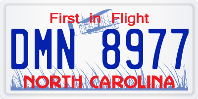 NC license plate DMN8977