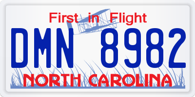 NC license plate DMN8982