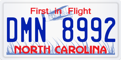 NC license plate DMN8992