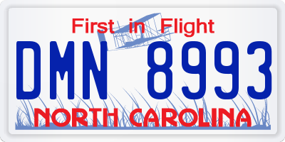 NC license plate DMN8993