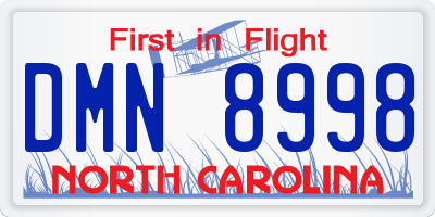 NC license plate DMN8998