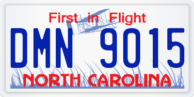 NC license plate DMN9015