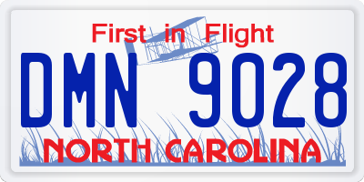 NC license plate DMN9028