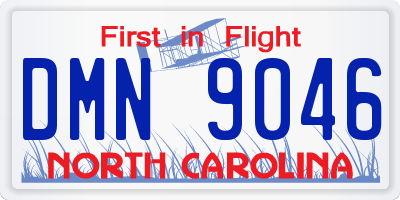 NC license plate DMN9046