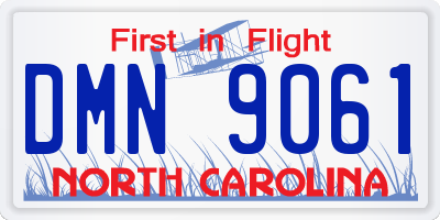 NC license plate DMN9061