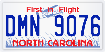 NC license plate DMN9076