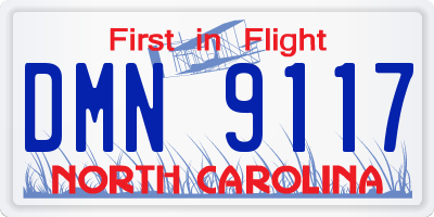 NC license plate DMN9117