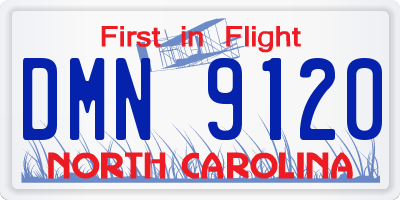 NC license plate DMN9120